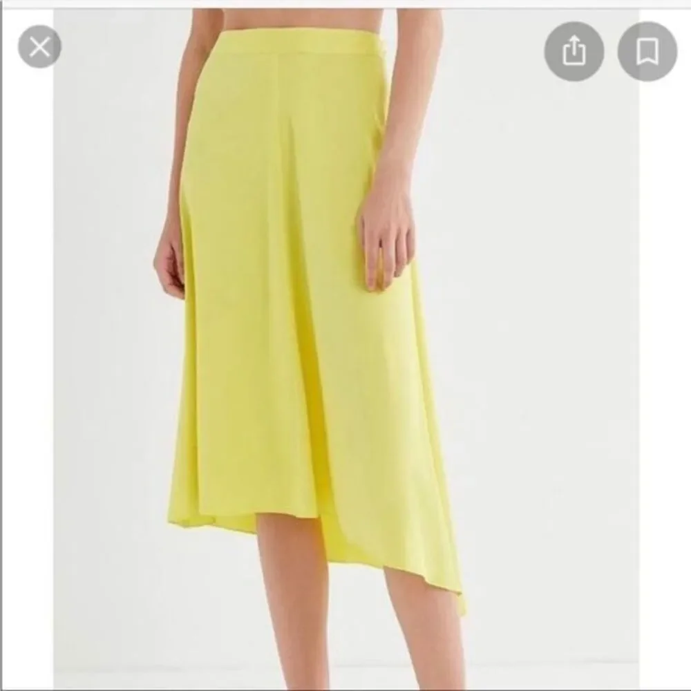 URBAN Outfitters Bright Yellow Asymmetrical Bias Cut Skirt size Small